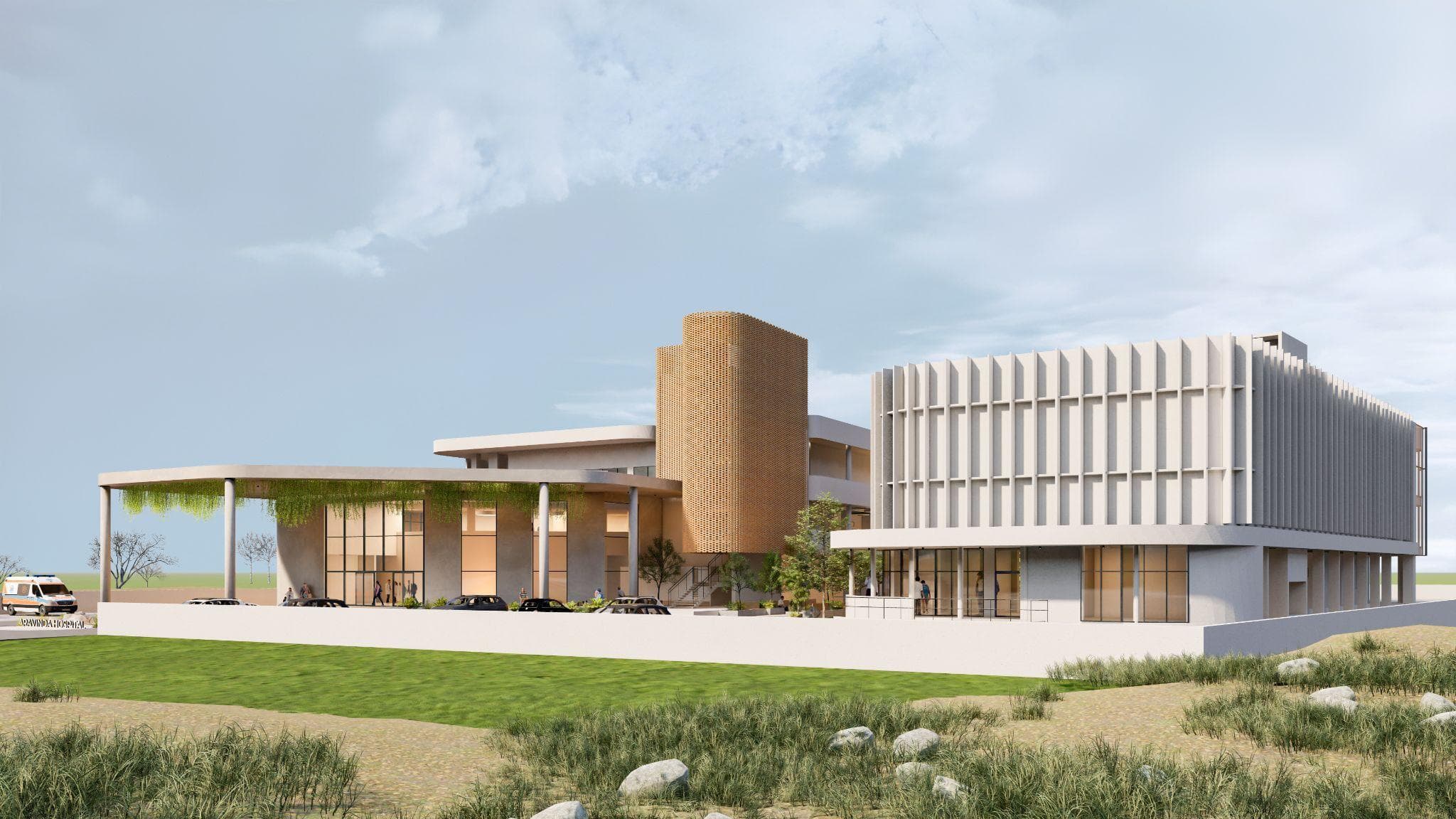 Aravinda Hospitals, south elevation